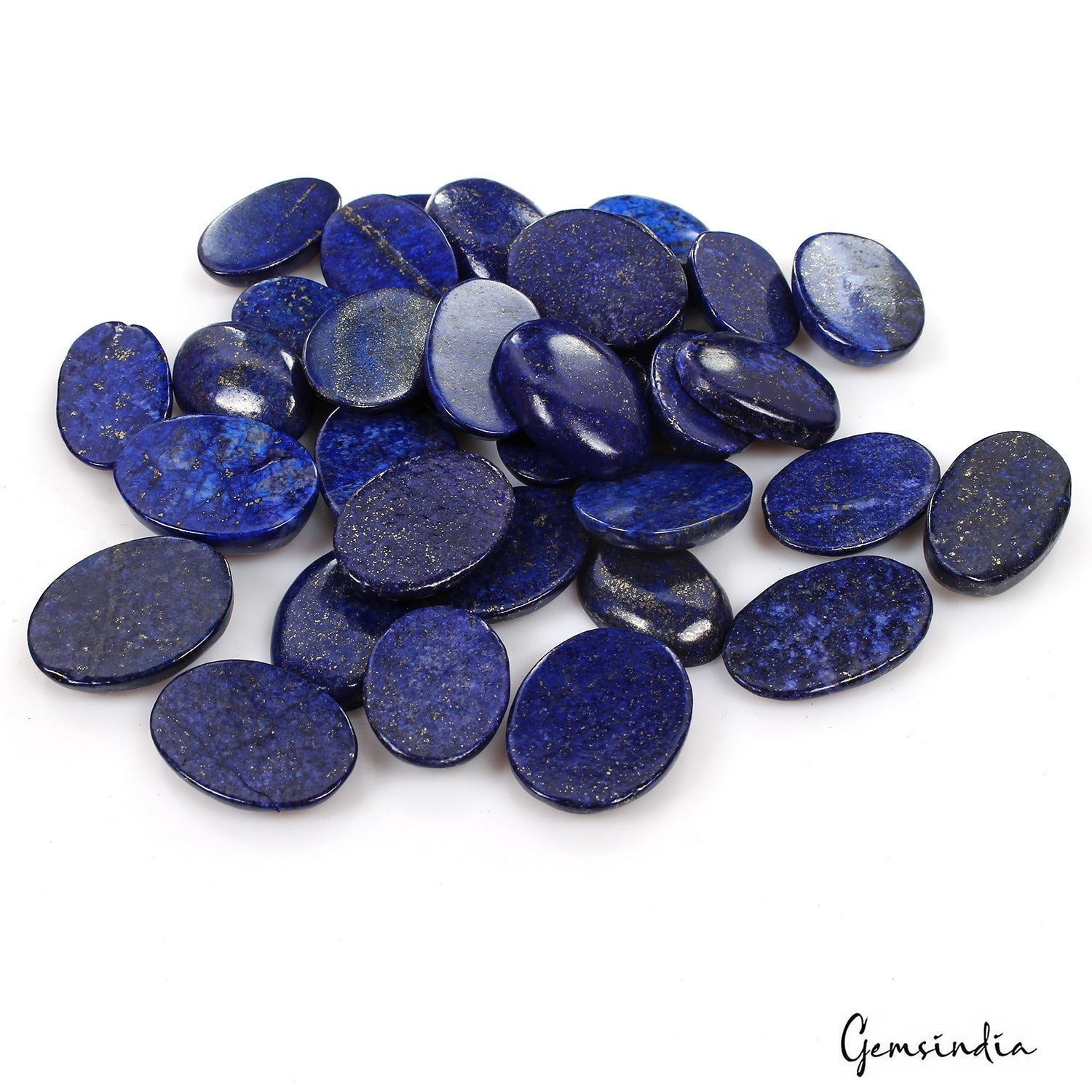 800 Ct/33 Pcs Natural Blue Gold Pyrite Lapis Lazuli Oval Cab Wholesale Gems Lot