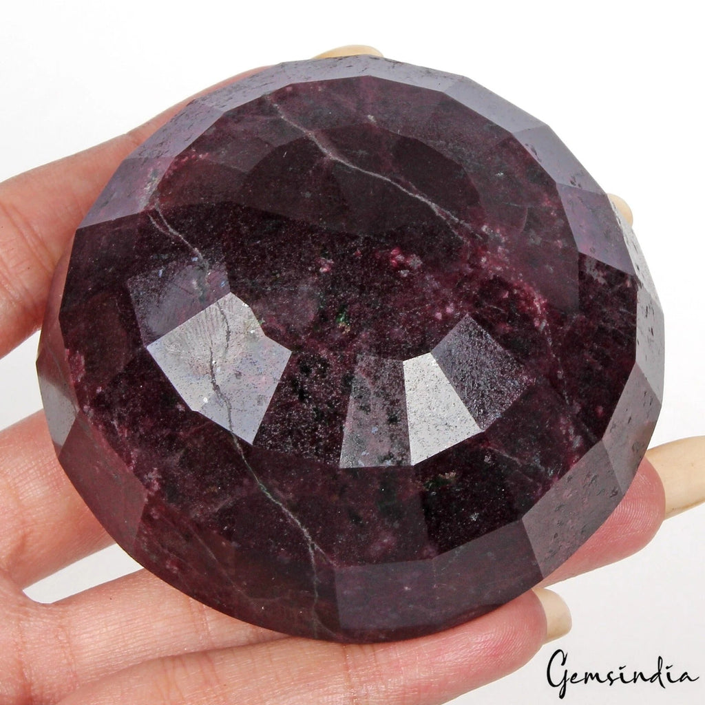 Natural Untreated Red Ruby 1830 Ct. Very Large Round Cut Faceted Loose Gemstone