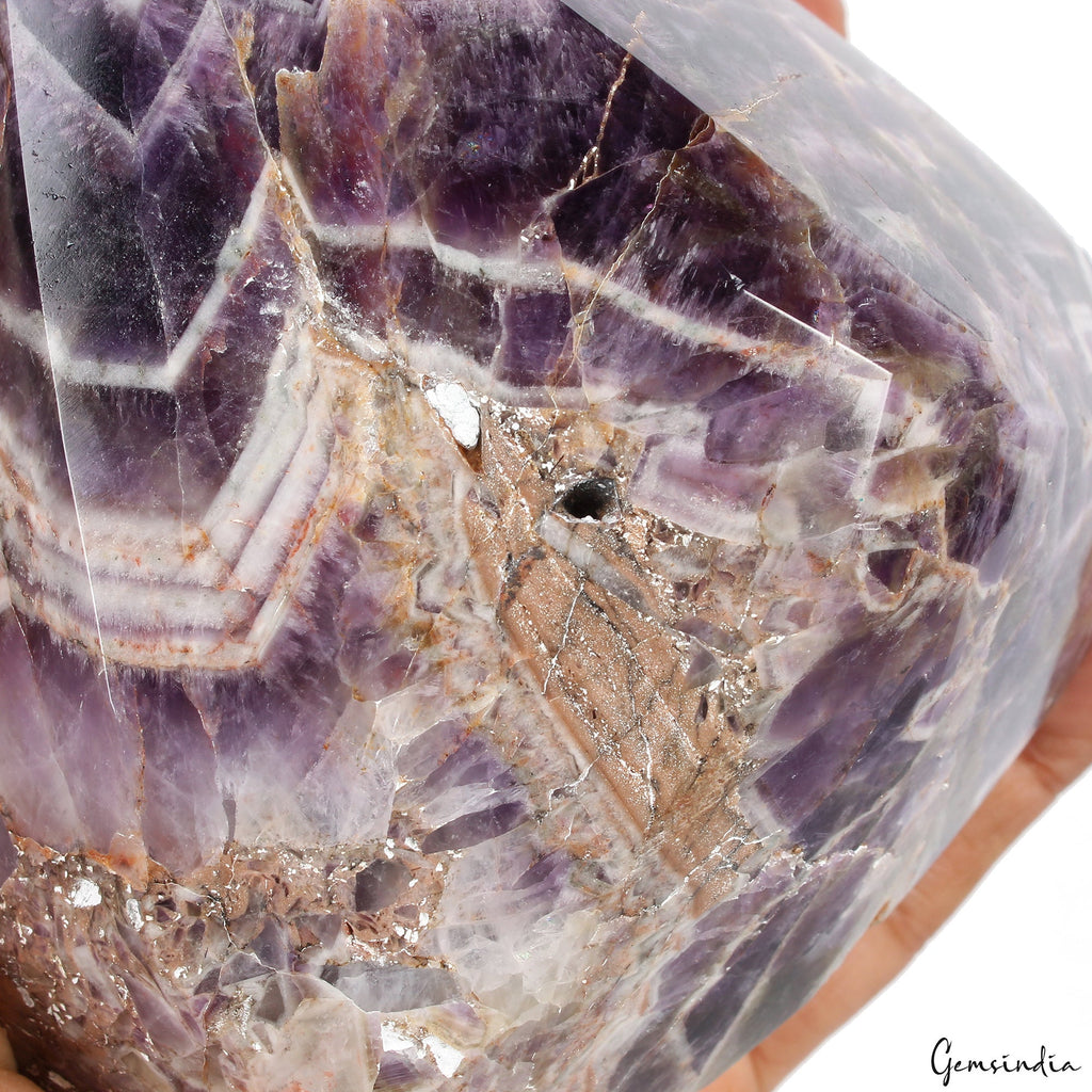 Earth-mined 5000 Ct Natural Untreated Chevron Amethyst Huge Pear Cut Gemstone