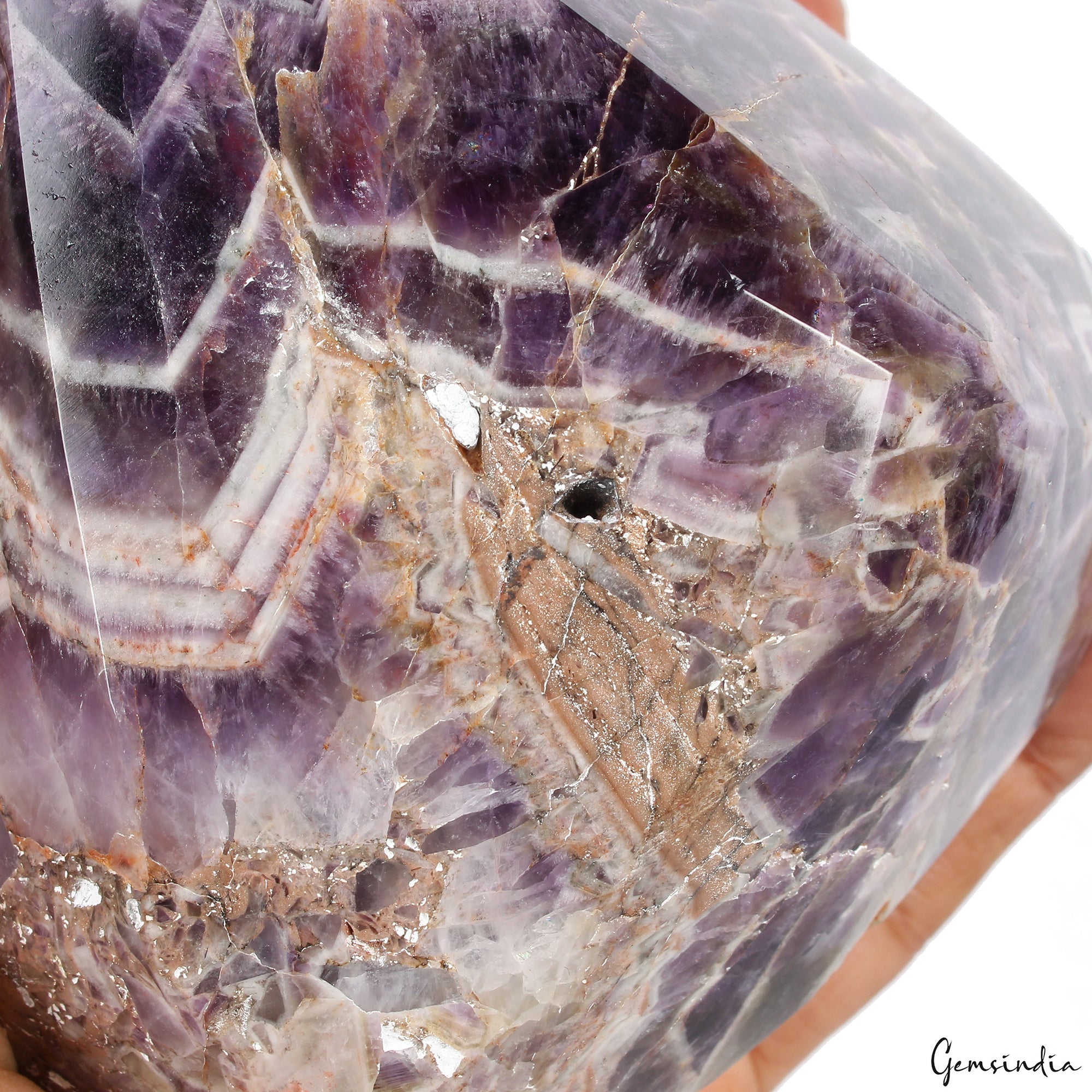 Earth-mined 5000 Ct Natural Untreated Chevron Amethyst Huge Pear Cut Gemstone