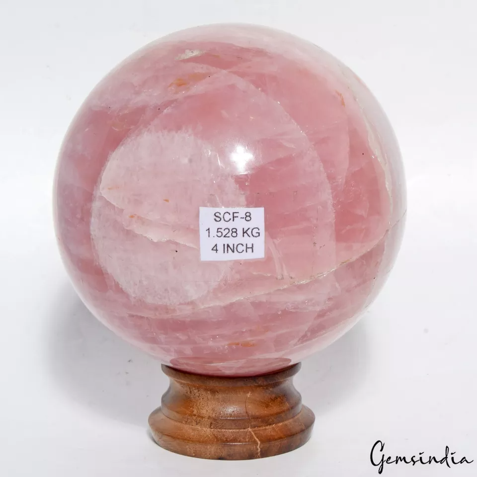 1.53 Kilo Natural Pink Rose Quartz Crystal Mineral Healing Gemstone Sphere/Ball