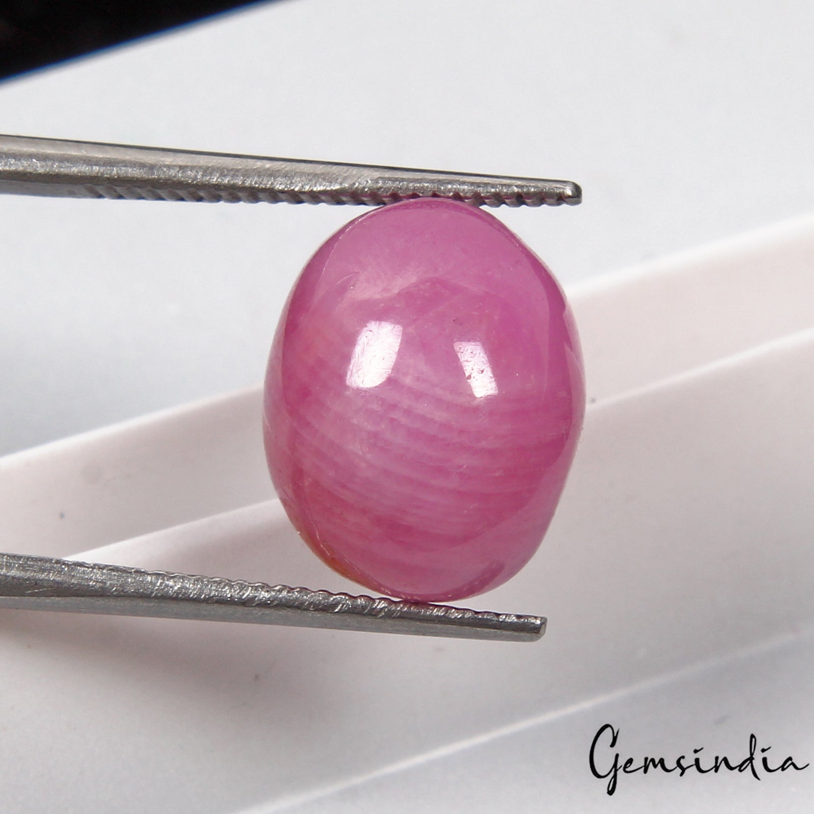 Certified 8 Cts Natural Pink Star Ruby Oval Cab Precious Loose Gem For Ring-RH