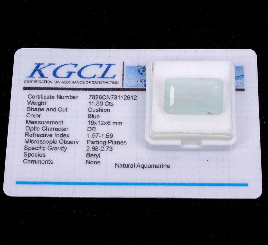 Aquamarine Loose Gemstone, Octagon Cut, Untreated — 19x12x6 mm, 11.80 Ct