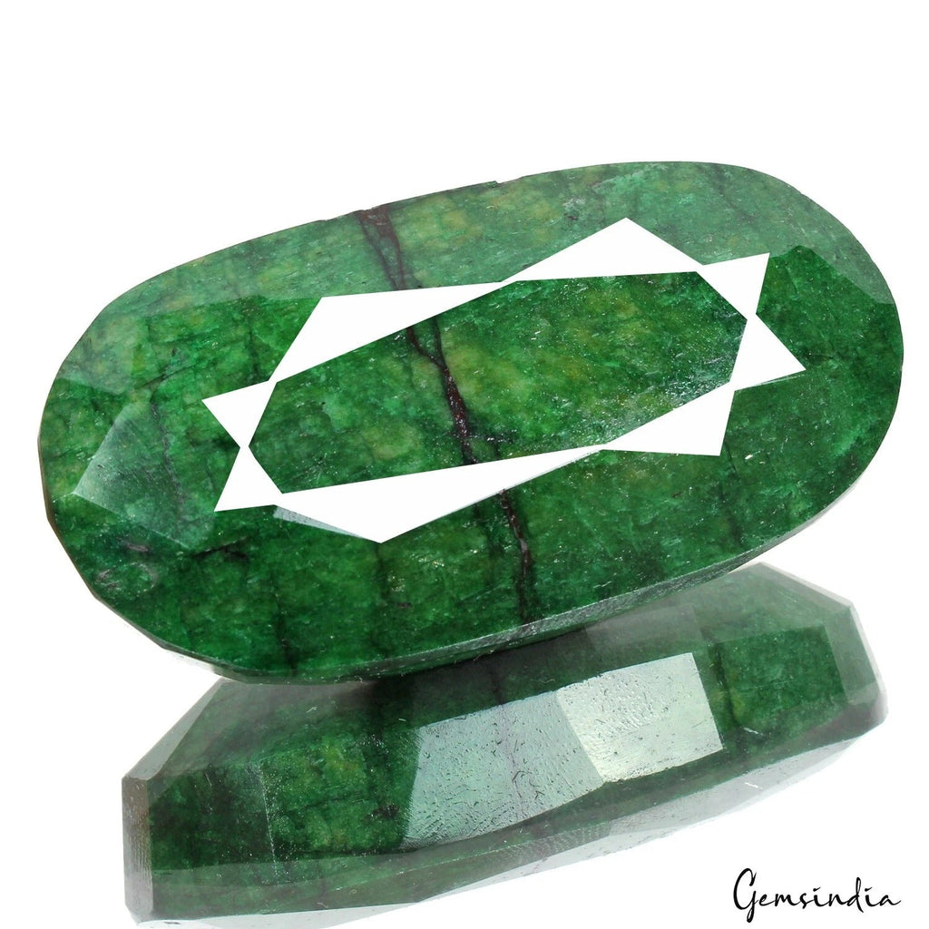 320 Ct Natural Green Brazilian Emerald Oval Cut Earth Mined Huge Size Loose Gems