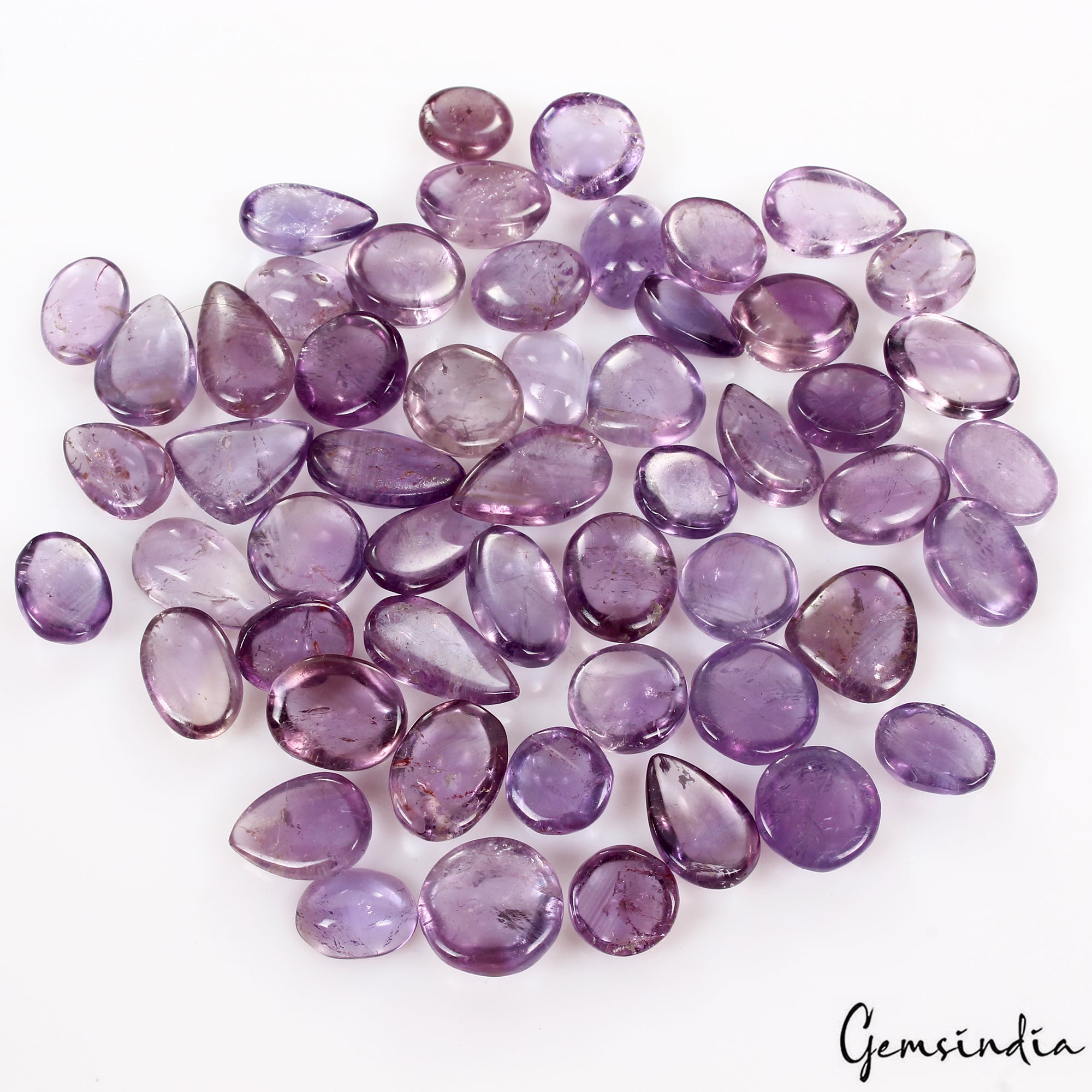 300 Ct. Natural Untreated Purple Amethyst Mix Cabochon Wholesale Loose Gems Lot