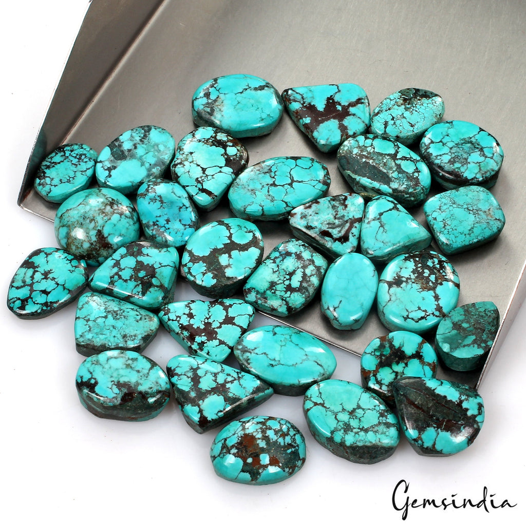 220Ct/30 Pcs Natural USA Blue Turquoise Mix Cab Loose Wholesale Gems For Jewelry