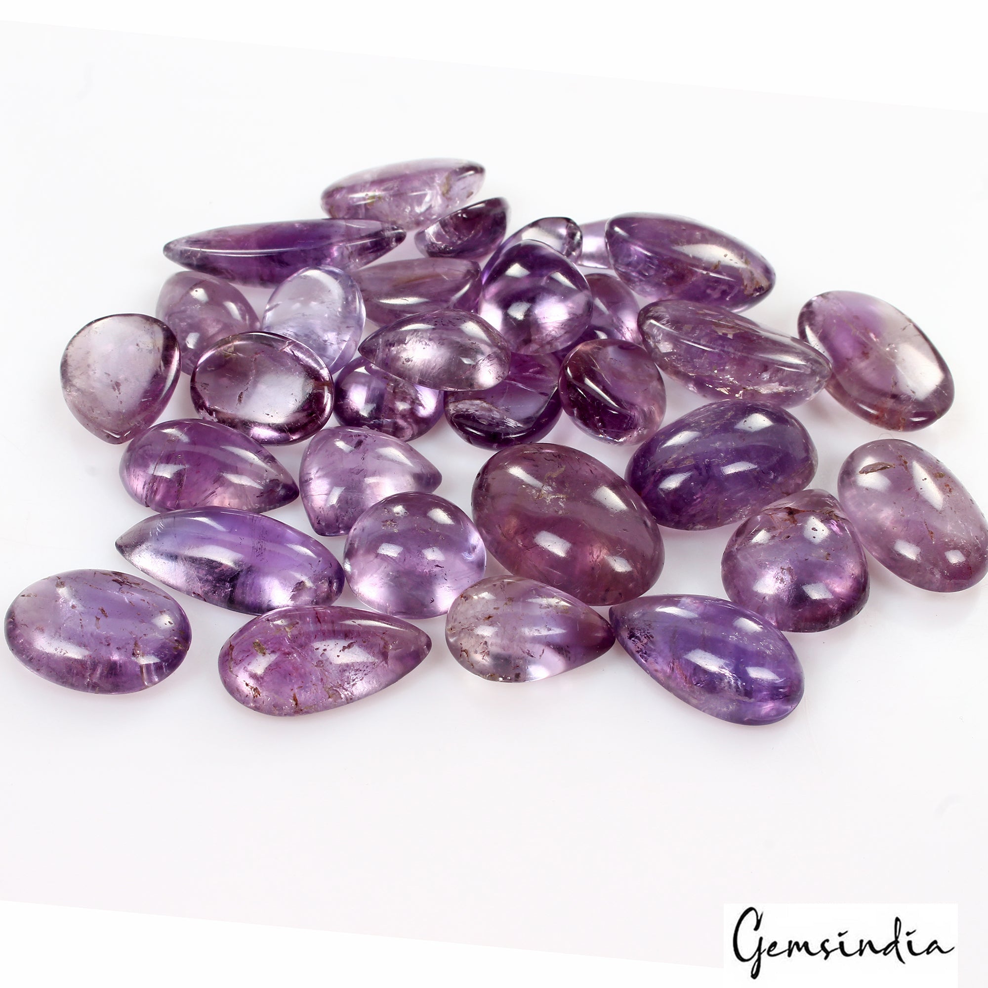 500 Ct. Natural Untreated Purple Amethyst Mix Cabochon Wholesale Loose Gems Lot
