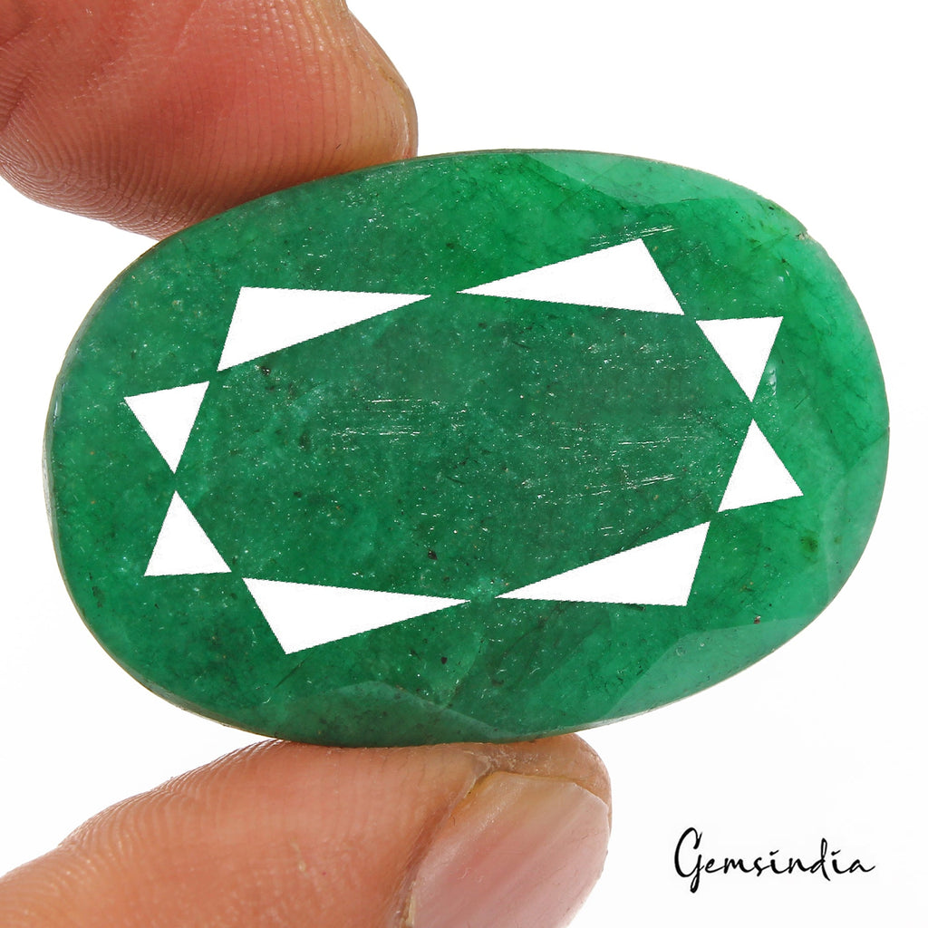Certified 75.50 Cts Natural Brazilian Top Green Emerald Oval Cut Gem For Pendant