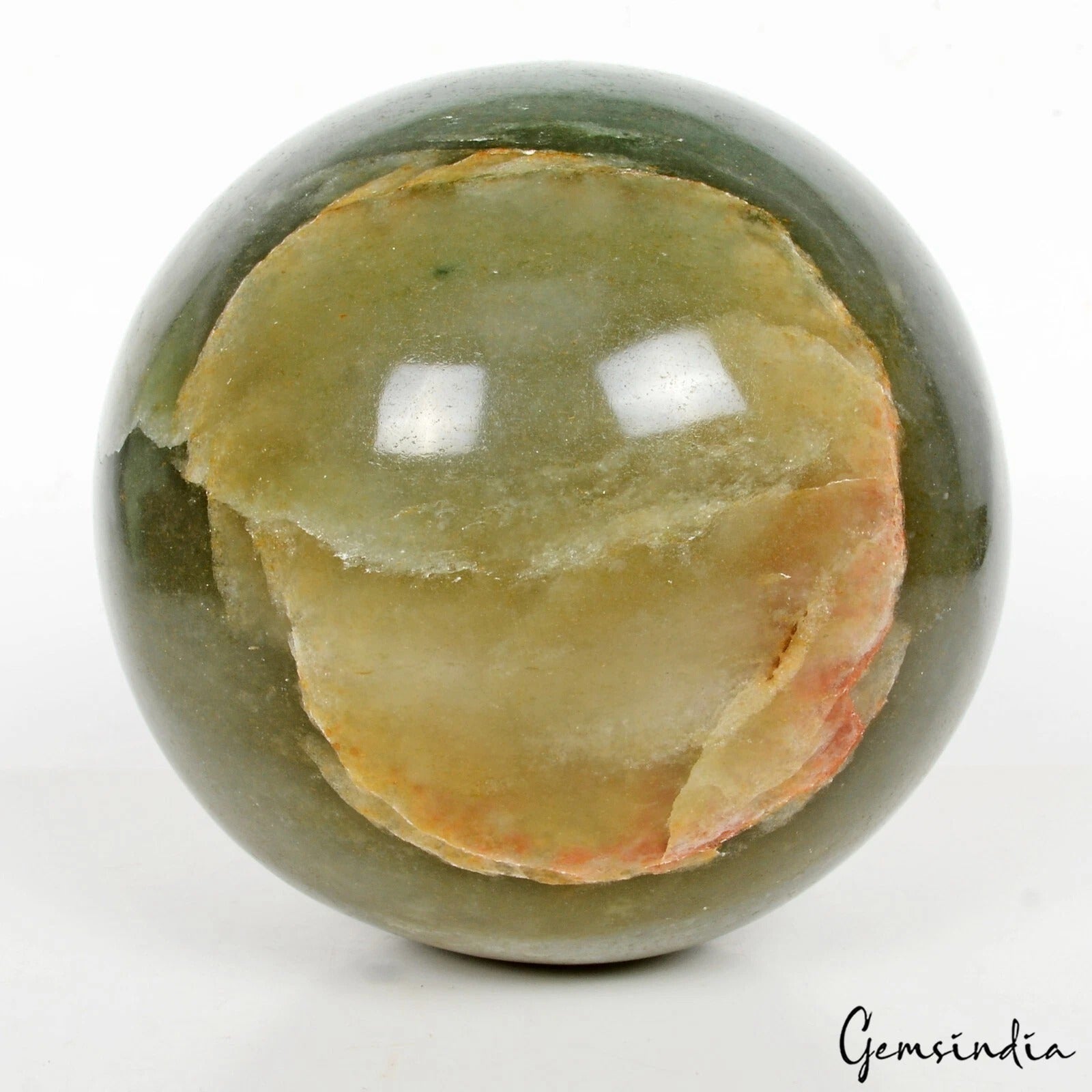4.2"Green Aventurine Natural Crystal Reiki Healing Ball Handcrafted Stone Sphere