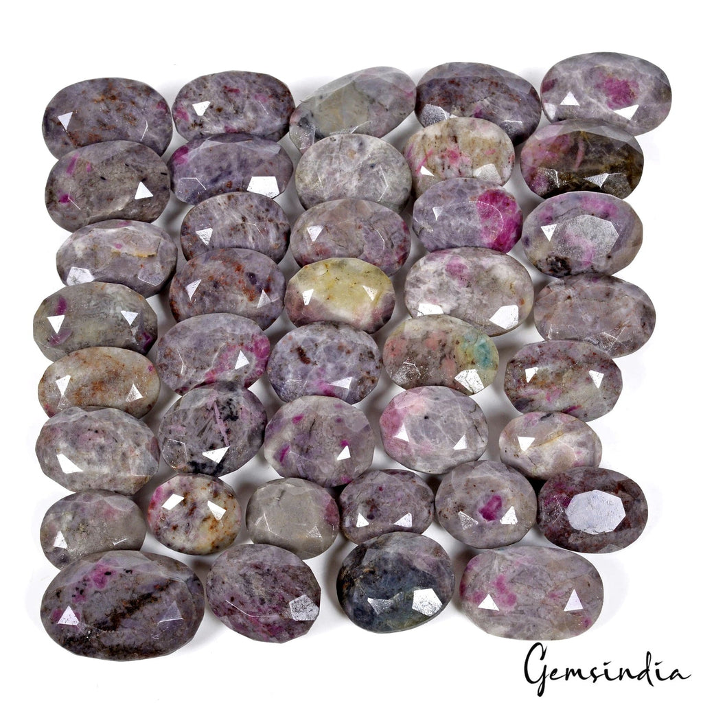 2770 Ct/40 Pcs Natural Ruby in Crystal Matrix Assorted Cut Loose Gemstones Lot