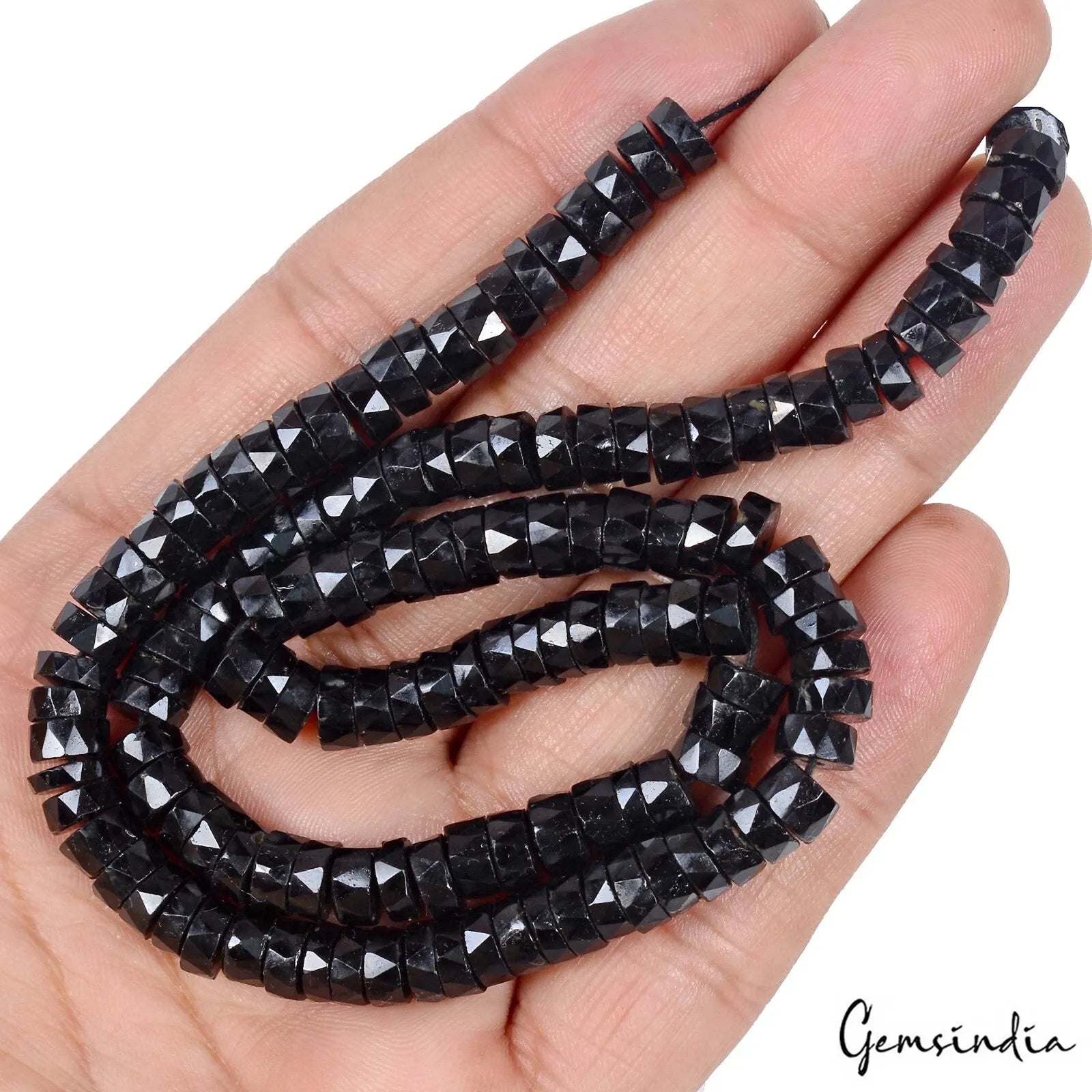 Spinel Beaded Strand, Untreated, Black — 16", 256.70 Ct, Madagascar