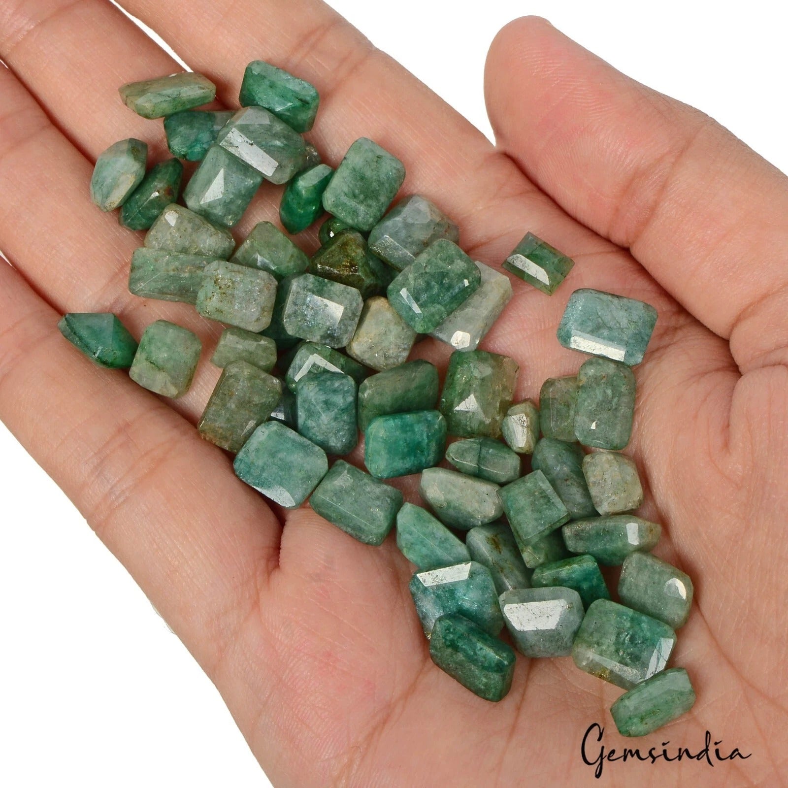 58 Pcs Natural Green Emerald Octagon Cut 6mm-11mm Loose Jewelry Gems From Brazil
