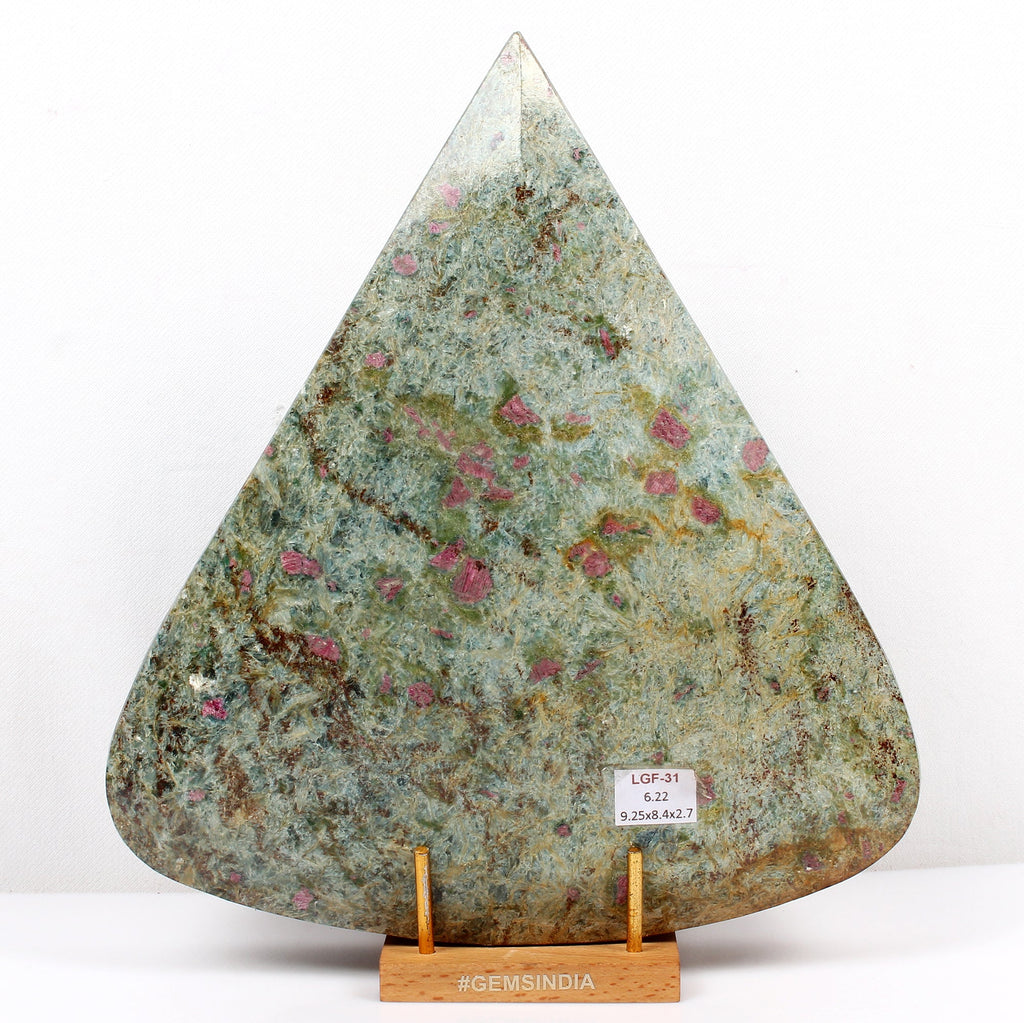 Large 6.2 kilo Natural Huge Green Blue Ruby Fuchsite Pear Cut Untreated Gemstone