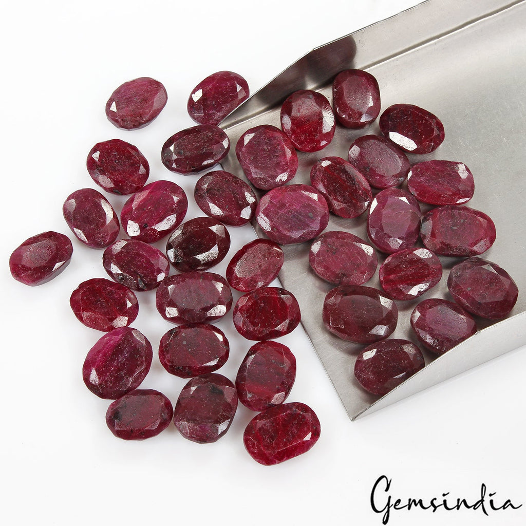 760 Cts/36 Pcs Natural Madagascar Red Ruby Oval Faceted Cut Loose Gemstones Lot