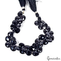 8" Strand Natural Untreated Black Spinel Pear Checker Cut 10-11mm Beads~229.50Ct