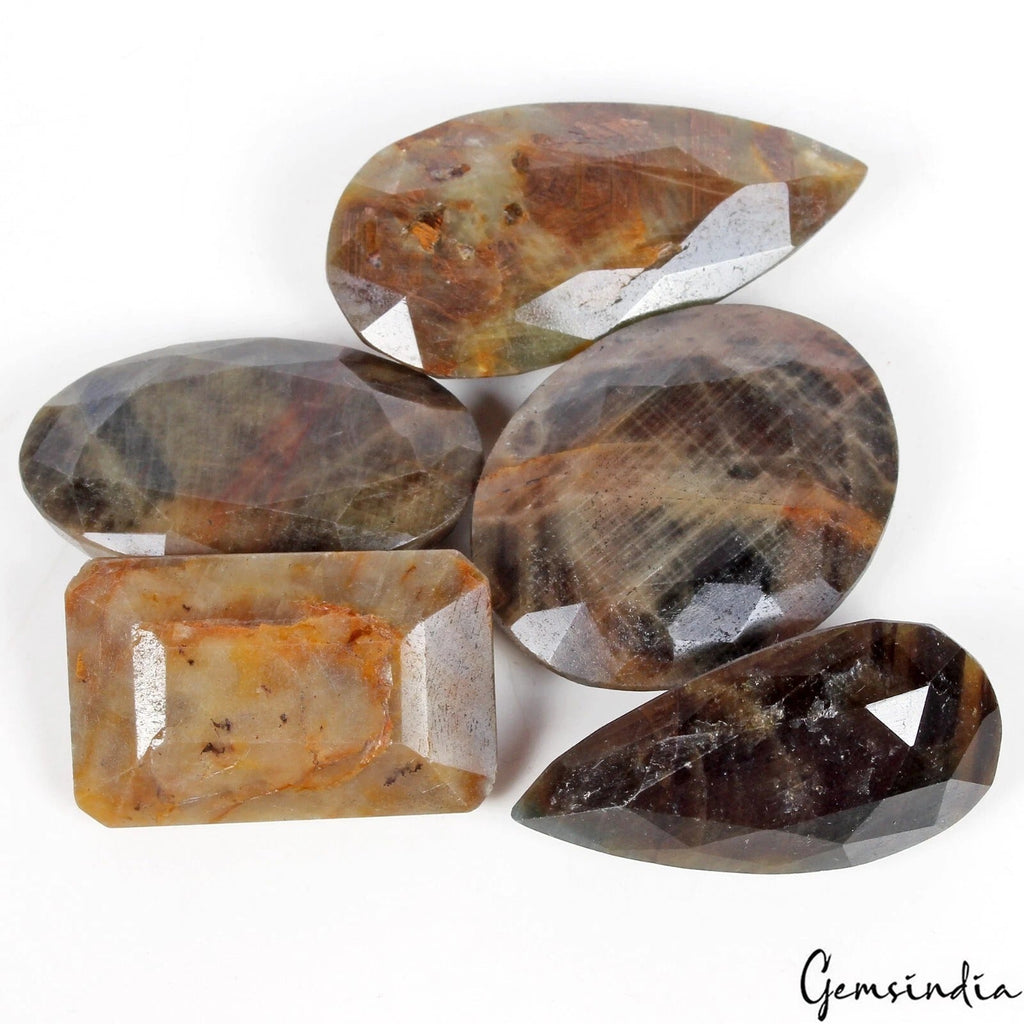 1080 Ct Natural Untreated Brown Sapphire Mix Cut Loose Unheated Gemstones ~ 5 Pc