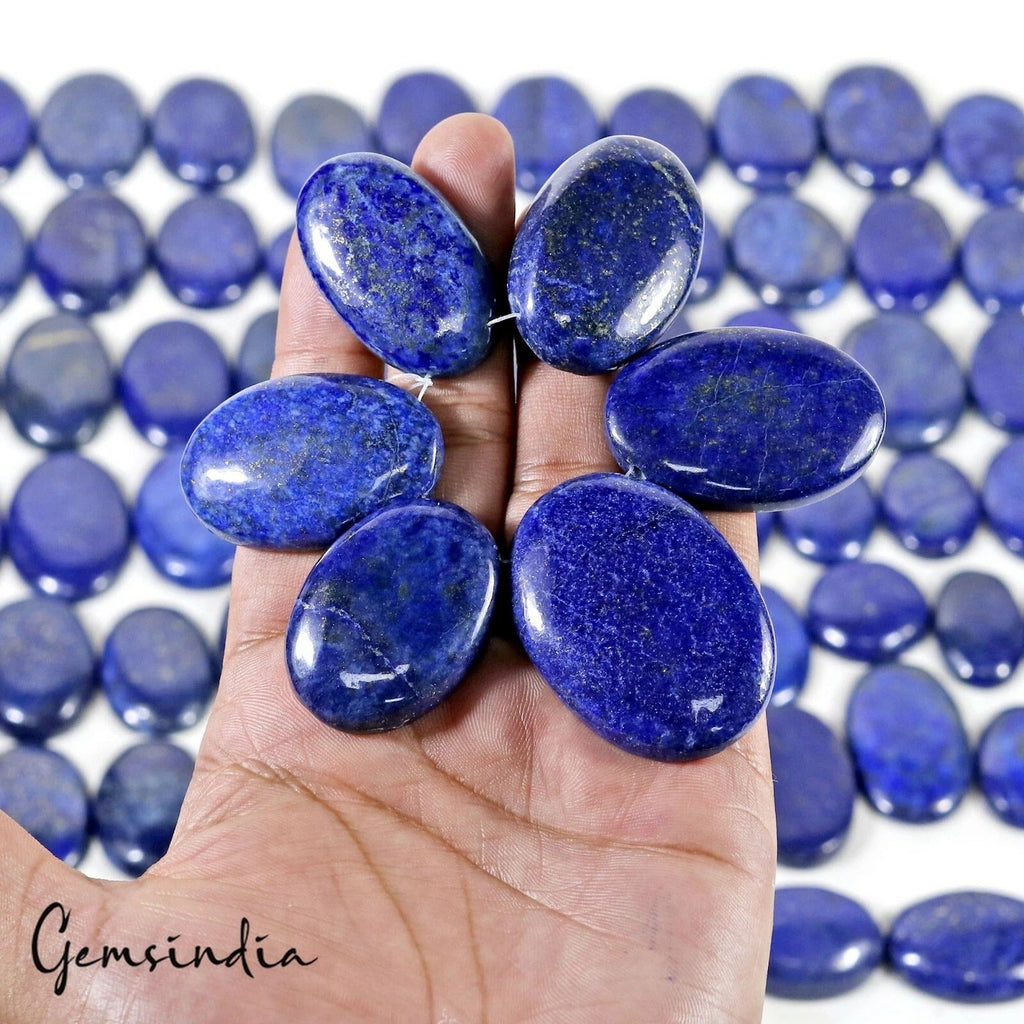 Bulk Lot 5000 Cts Natural Blue Lapiz Lazuli Oval Cabochon Drilled Bead Gemstones