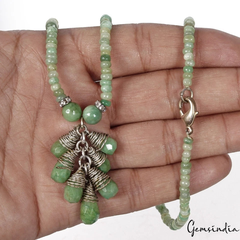 Emerald Necklace, Green — 20", 134.60 Ct