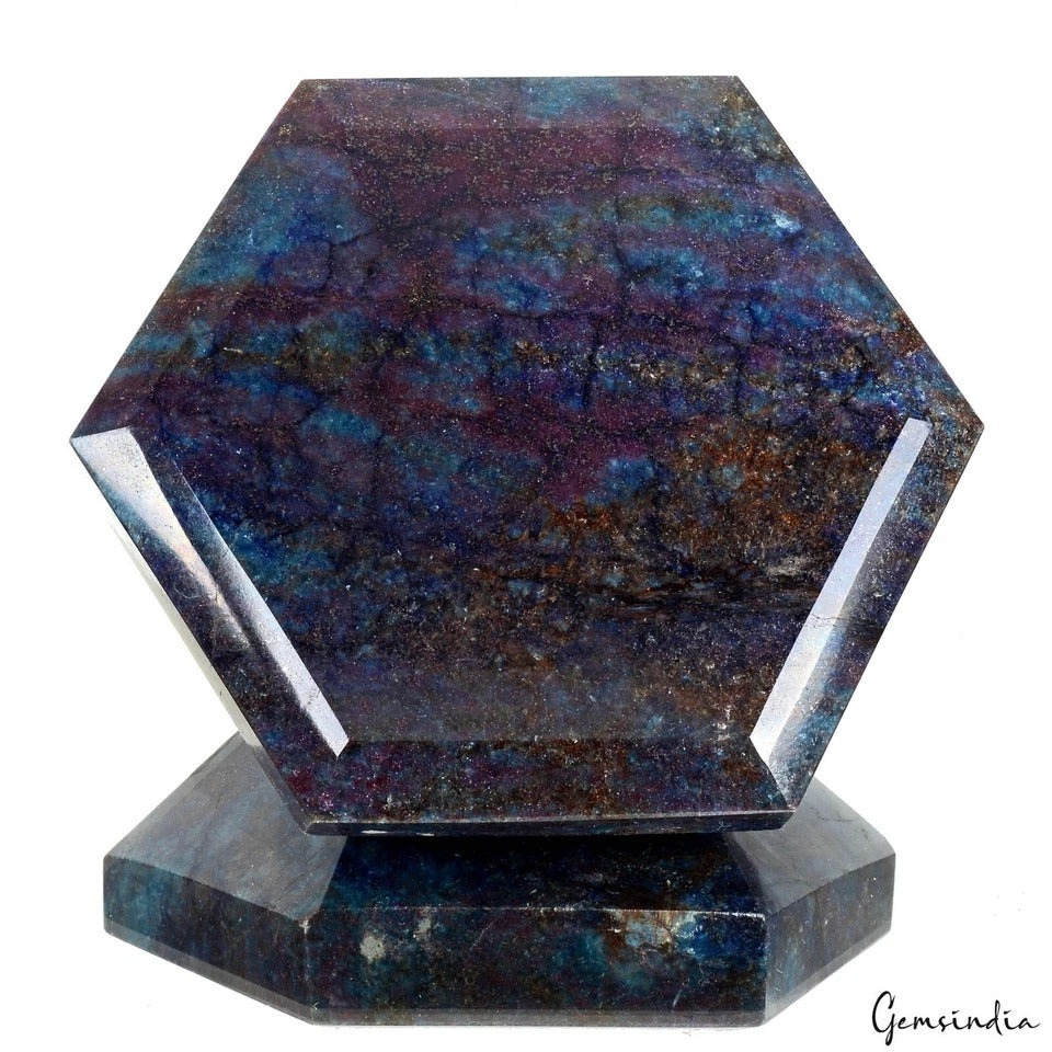 Ruby Kyanite Loose Gemstone, Untreated, Bi-Color — 5.1x4.4x2.5 Inches, 7350 Ct (1.47 Kg), Madagascar