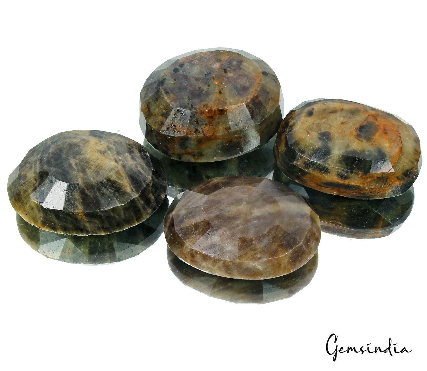 Natural Black Brown Sapphire Untreated Oval Cut Loose Gemstones 1320 Ct 45-48mm