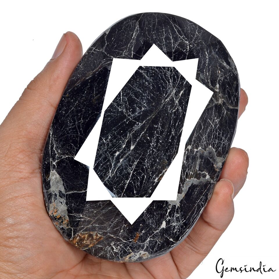 5450 Cts Natural Black Tourmaline Oval Cut Collector's Grade Untreated Gemstone