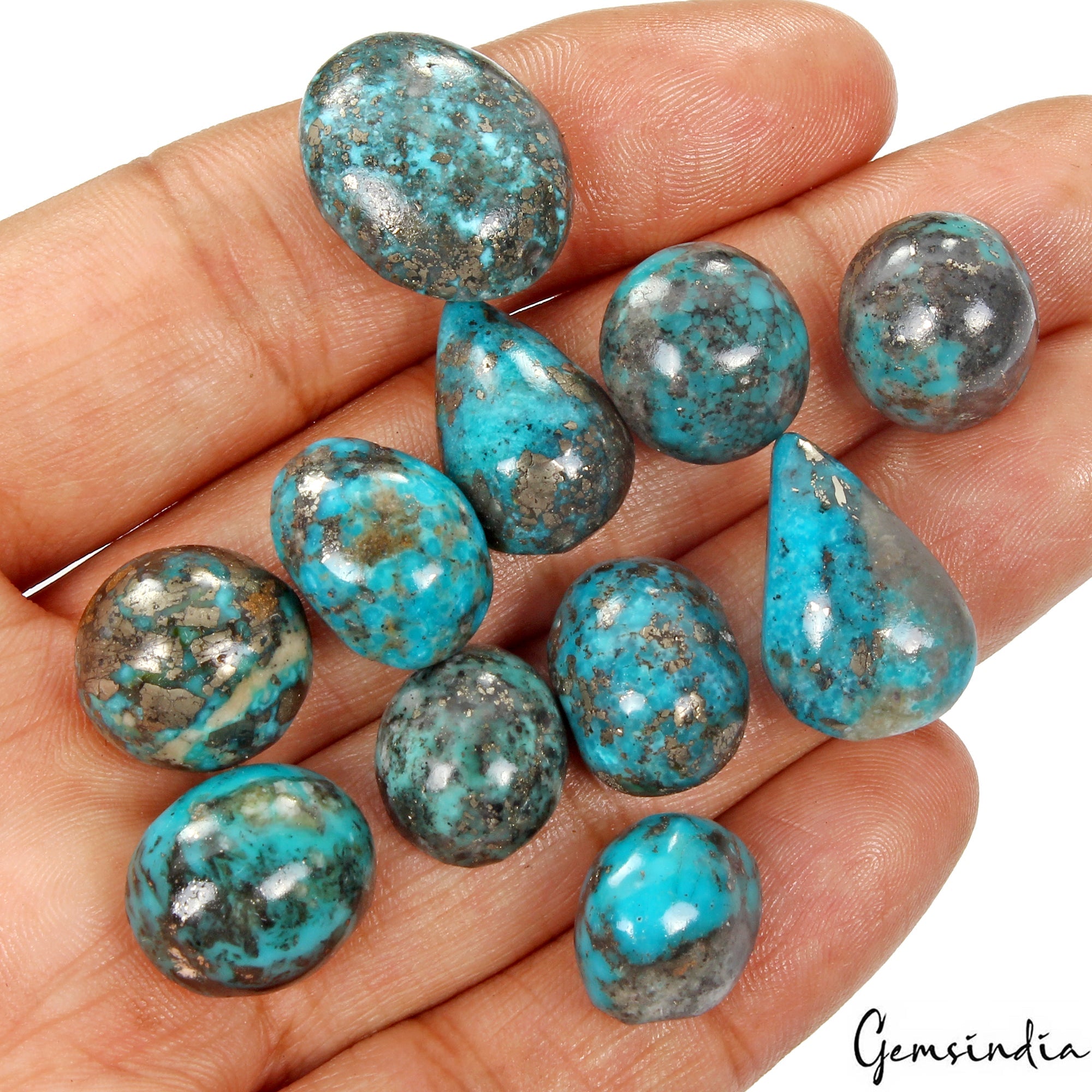 11 Persian Turquoise Neyshabur Cabochon Lot Not Stabilized, %100 Natural 14-20mm