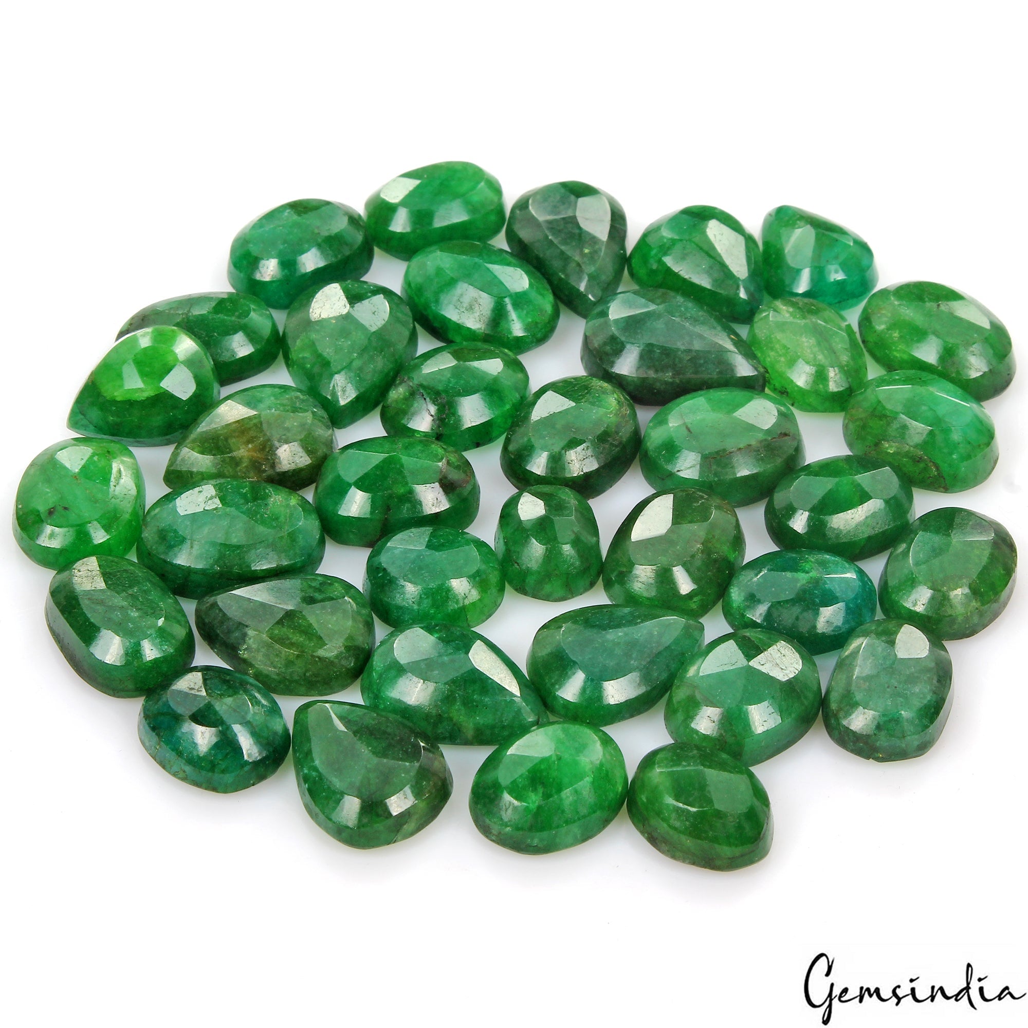 560 Ct Natural Finest Green Emerald Mix Cut Loose Ring Size Gemstones ~36 Pcs
