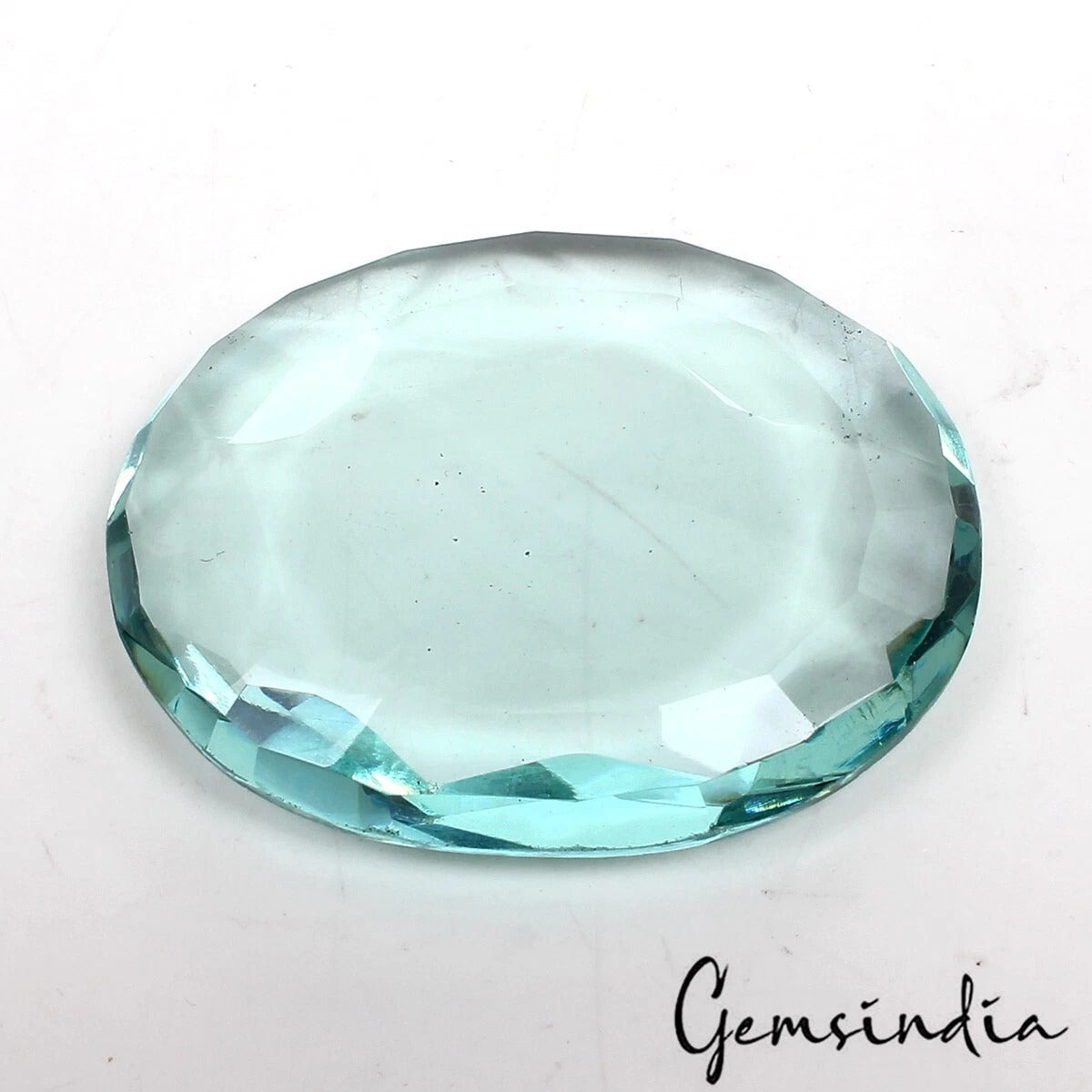 115.00 Ct Green Hydro Aquamarine Oval Faceted Lab-Created Gemstone For Pendant
