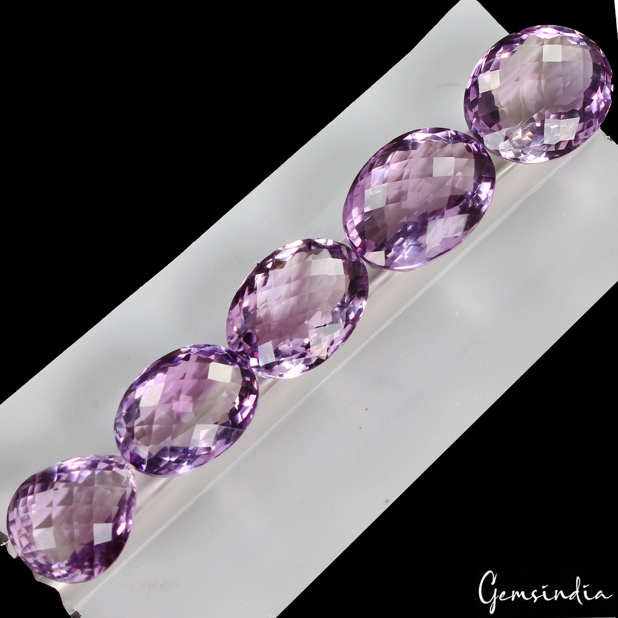 VVS 5 Pcs Natural Amethyst Untreated 17mm-21mm Mix Checker Cut Loose Gemstones