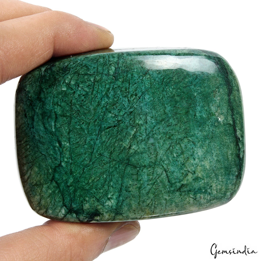 1990 Ct Natural Green Zambian Emerald Cushion Cabochon Loose Earth Mined Gems