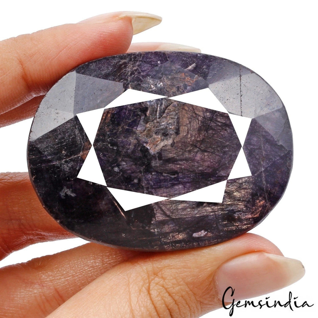 640 Cts Natural African Blue With Silver Shine Sapphire Oval Loose Huge Gemstone