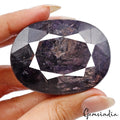 640 Cts Natural African Blue With Silver Shine Sapphire Oval Loose Huge Gemstone