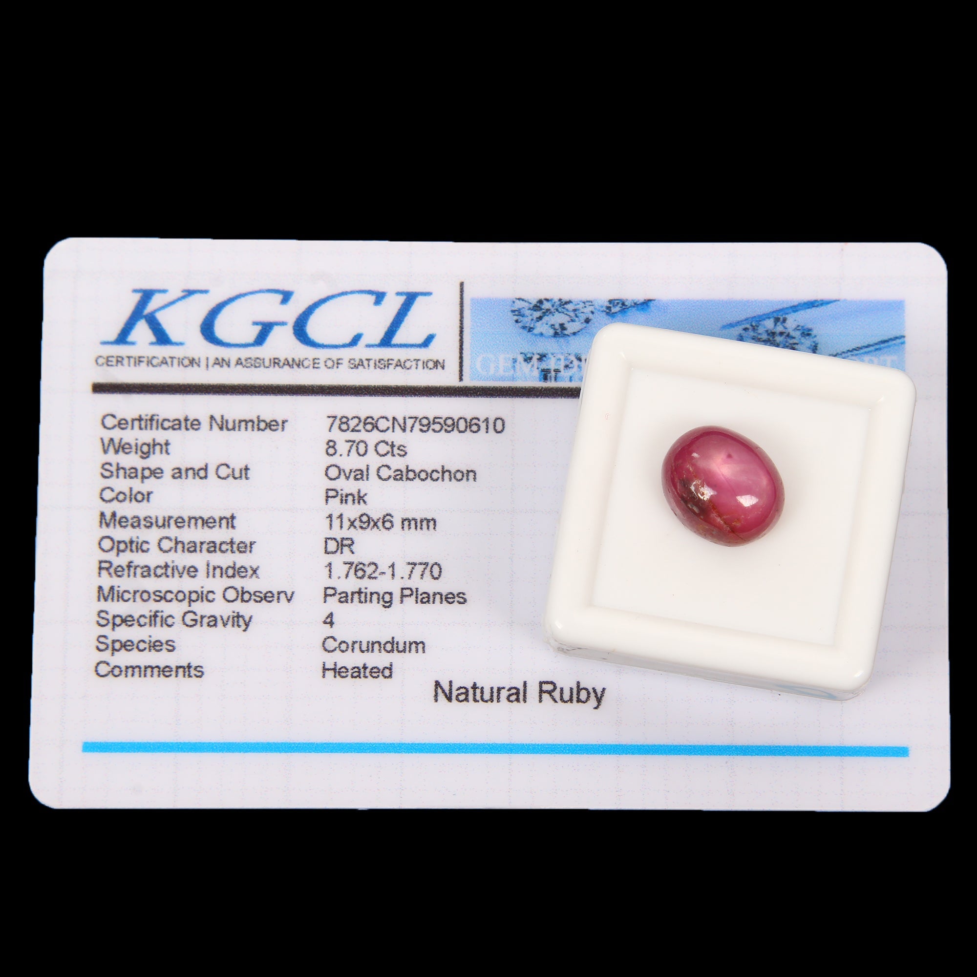 Certified 8.70 Cts Natural Pink Star Ruby Oval Cab Rare Loose Gem For Ring-RH