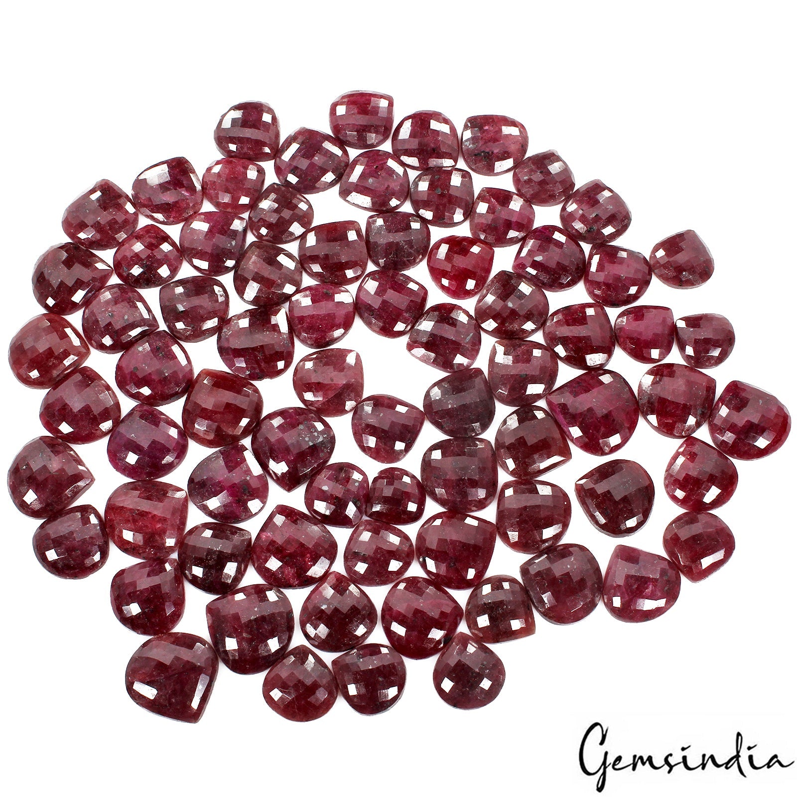 2500 Cts Natural Red Ruby Pear/ Heart checker Cut Loose 20-26m Gemstone ~ 74 Pcs