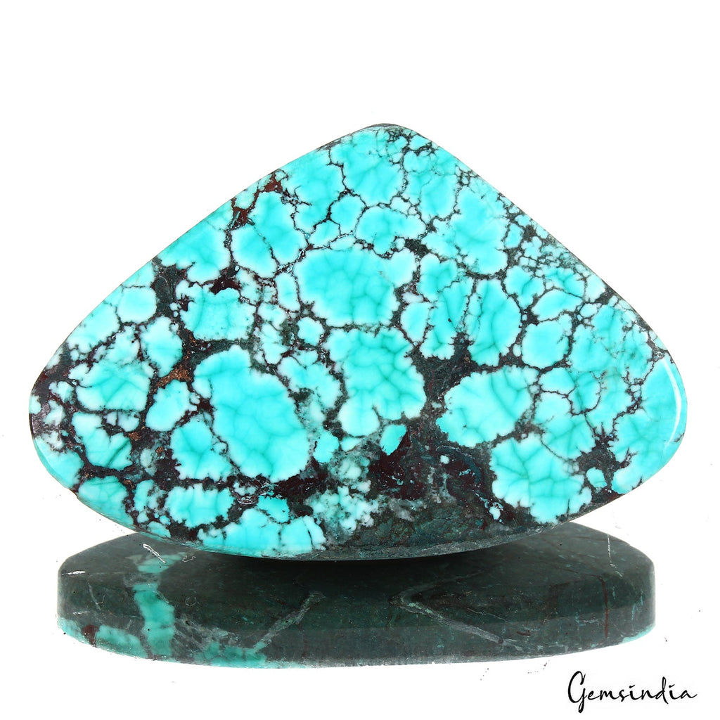 90.20 Ct Natural Arizona Blue Turquoise Pear Cab Loose Gems From United State