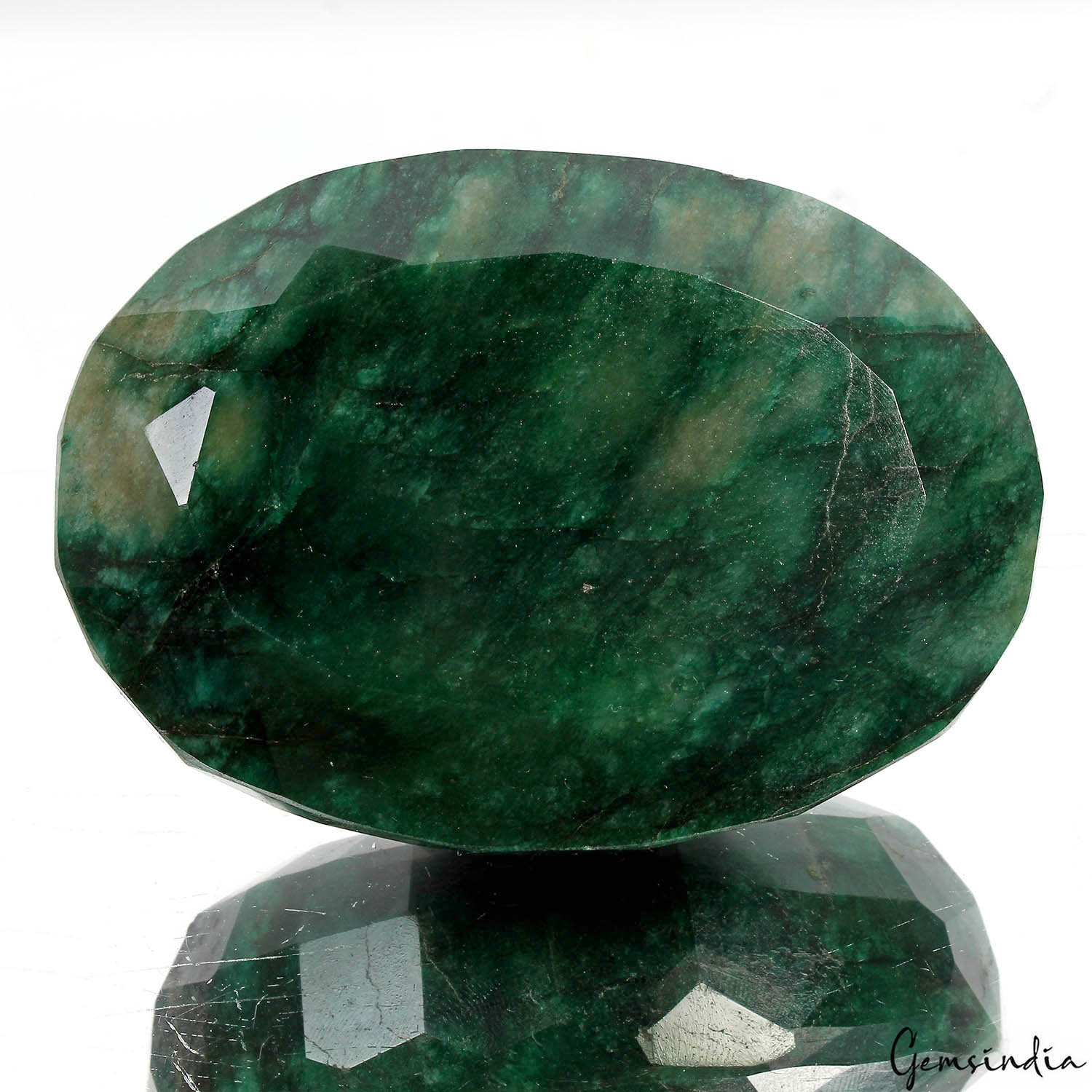 Brazilian Emerald Loose Gemstone, Color Enhanced, Green — 88 x 63 x 36 mm, 1740 Ct, Brazil