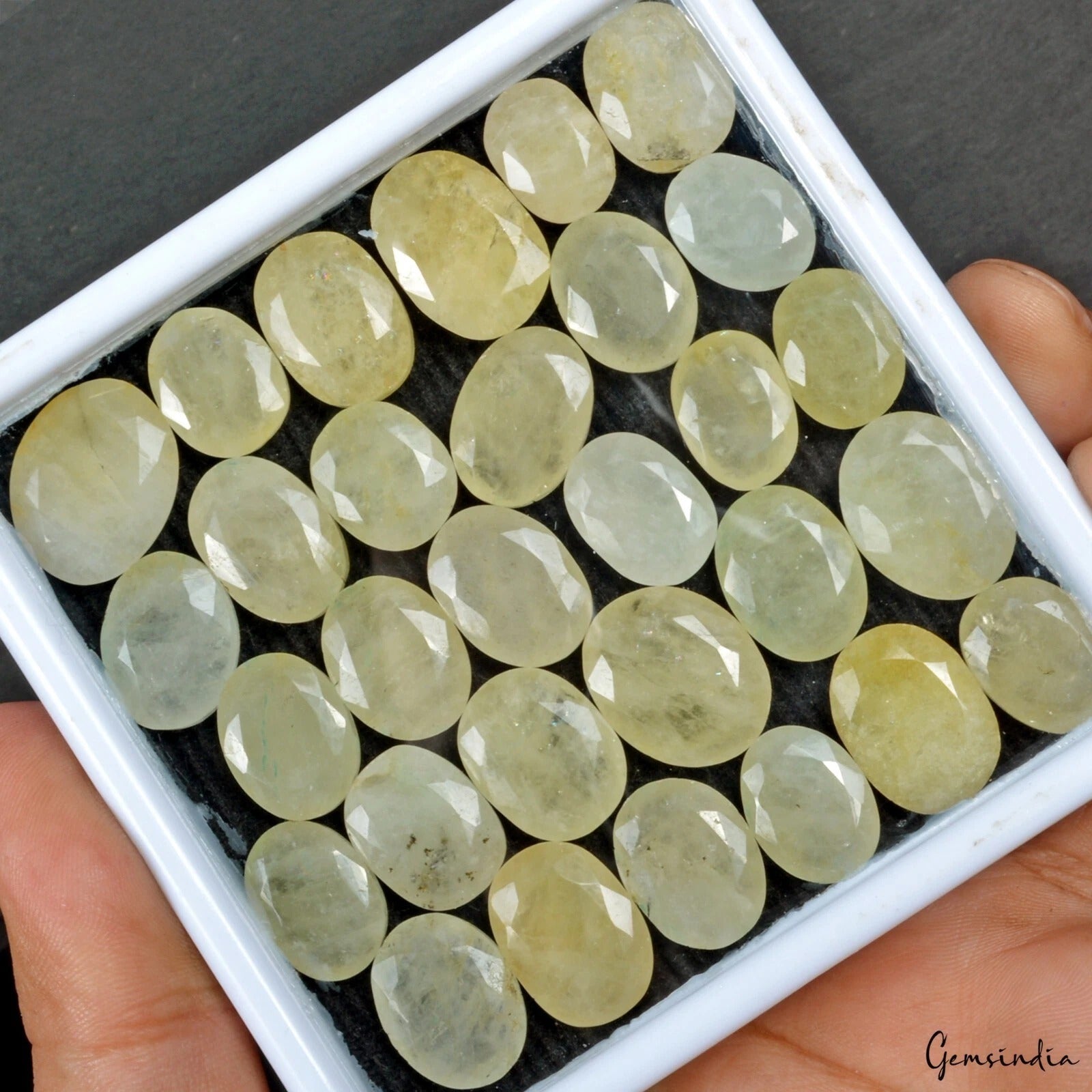 79 Pcs Natural Yellow Beryl Heliodor Oval Faceted Cut 770 Cts Loose Gemstone lot