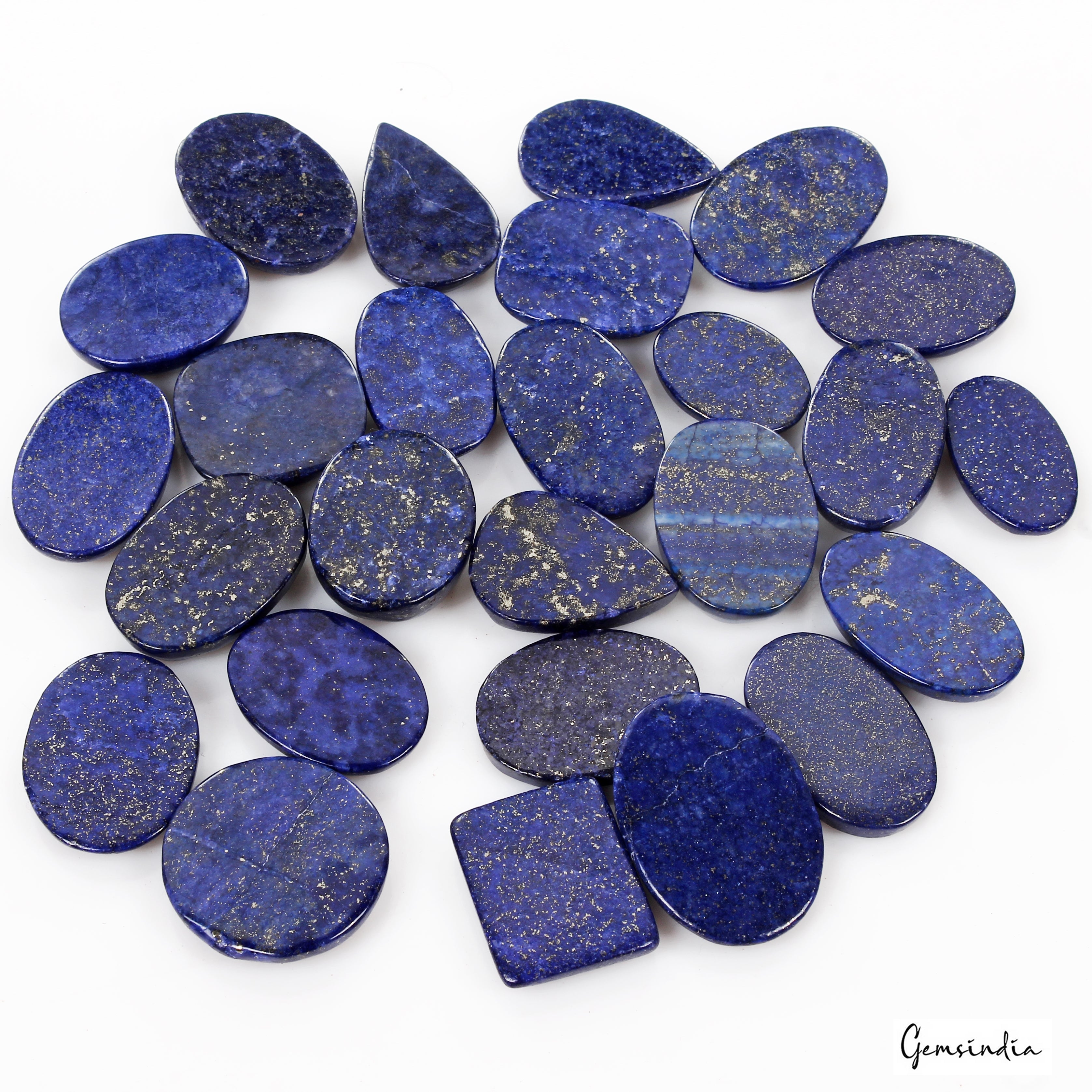 800 Ct/26 Pcs Natural Blue Lapis Lazuli Gold Flecks Mix Cab Loose Wholesale Gems