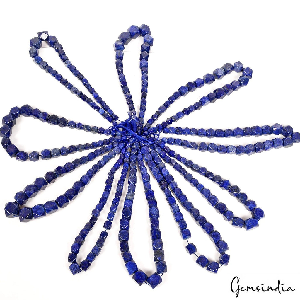 2940 Ct/10 Strand Natural Blue Lapis Lazuli Gems Hexagon Cab Drilled Beads-12"