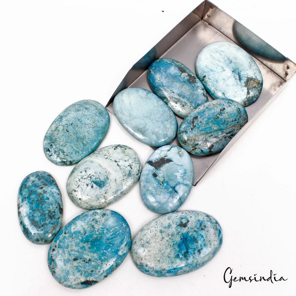1640 Cts/10Pcs Natural Pale Blue USA Turquoise Oval Cab Loose Wholesale Gems Lot