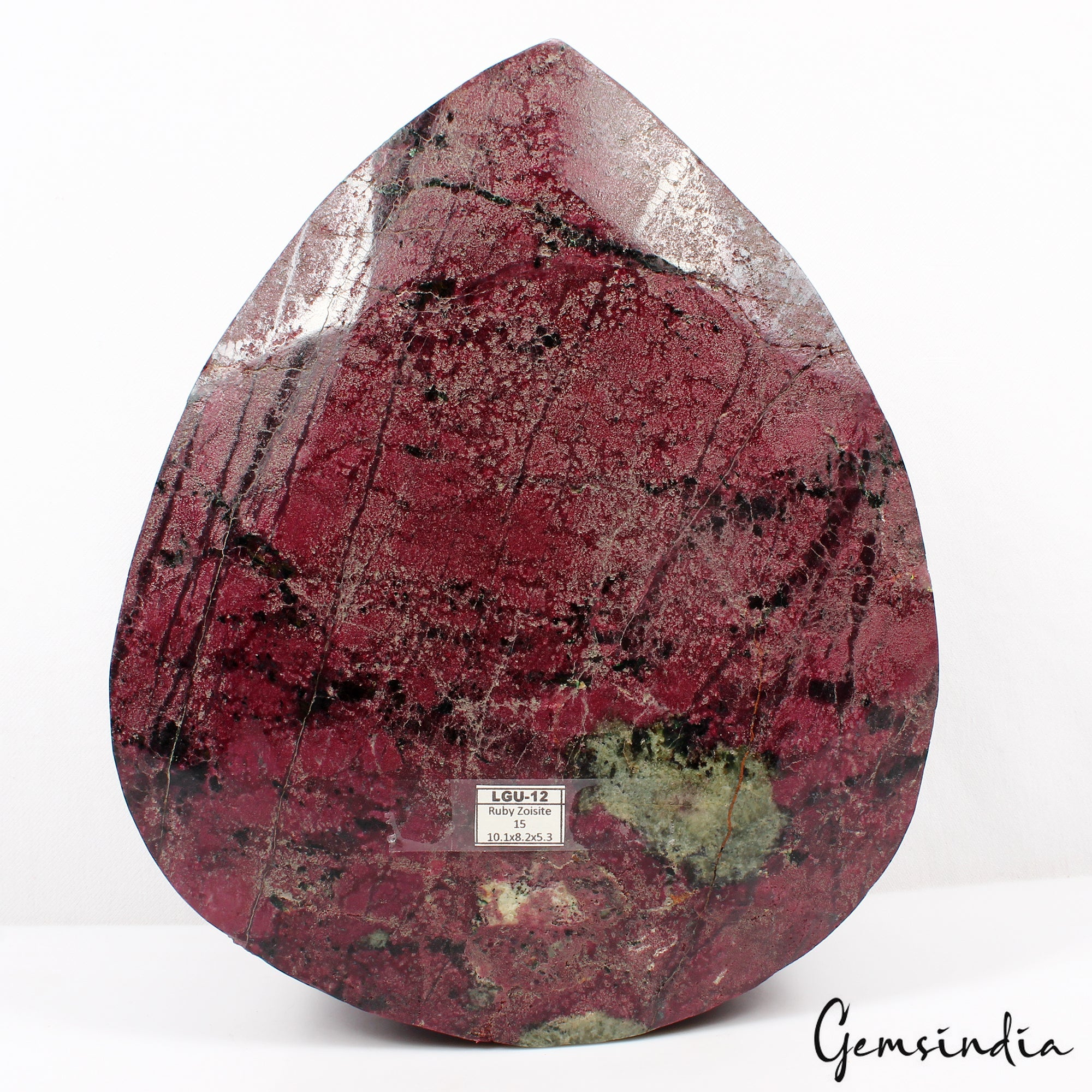 Large 15 Kg Natural Huge Green Red Ruby Zoisite Pear Faceted Untreated Gemstone