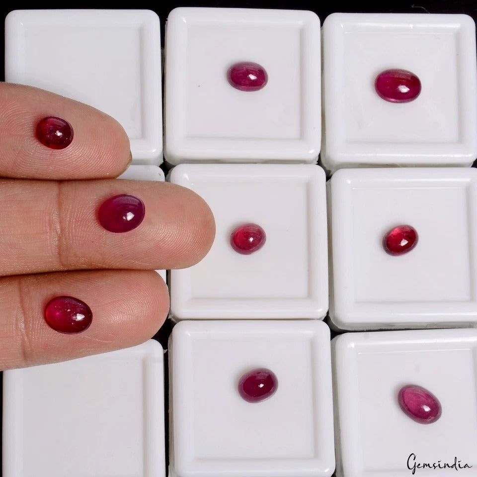 Certified 16.00 Ct Natural Red Ruby Mozambique Oval Cabochon Ring Size Gemstones