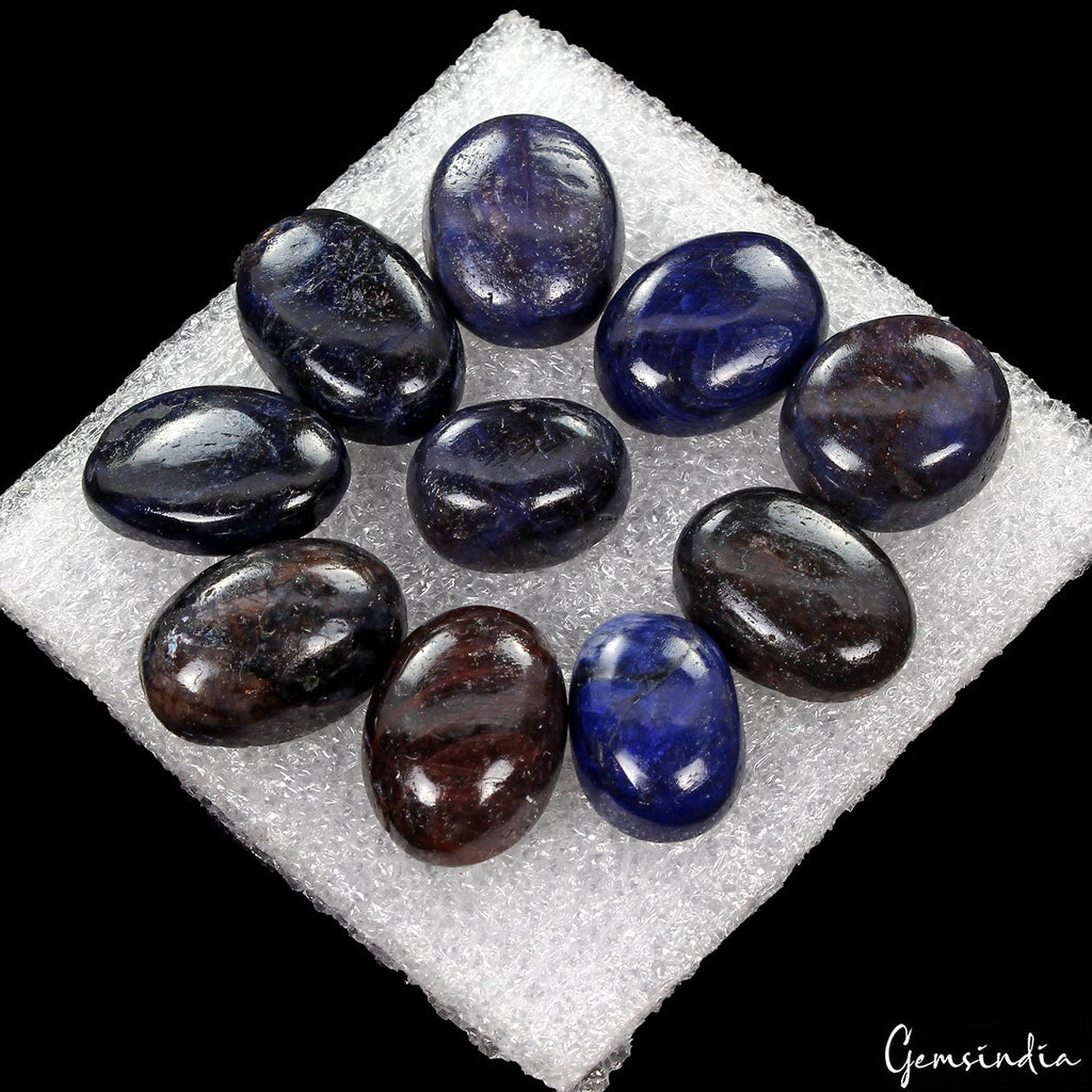 140.70 Ct Natural Blue Sapphire Oval Cabochon Loose Madagascar Gems Lot 10 Pcs