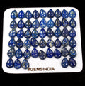 50 Pcs Natural Blue Lapis Lazuli 14mmx10mm Pear Loose Cabochon Gemstones ~300 Ct