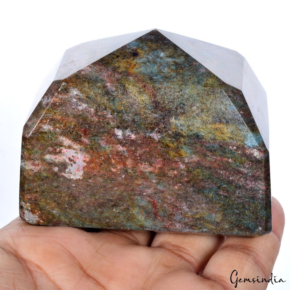 570 Gram Natural Untreated Ruby Kyanite Octagon Faceted Huge Size Loose Gemstone