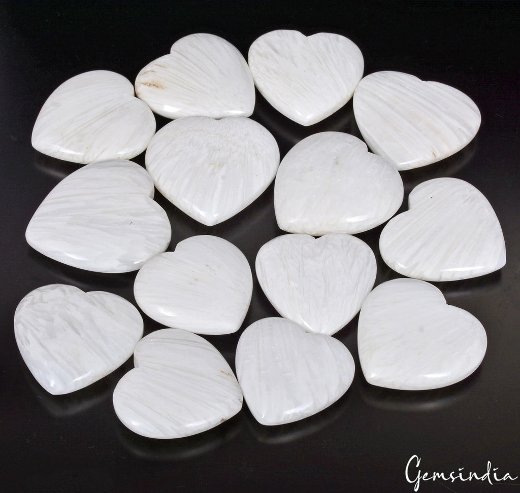 Selenite Lot, Loose Gemstone, Untreated, White — 14 Pieces, 34mm to 43mm, 1430 Ct, Madagascar