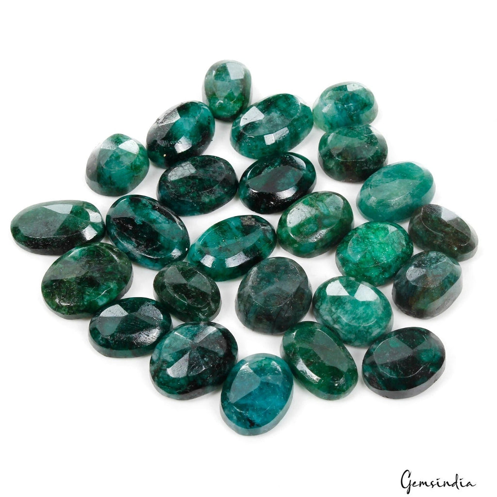 Certified 247.20 Cts/25 Pcs Natural Zambian Dark Green Emerald Oval Cut Gems Lot