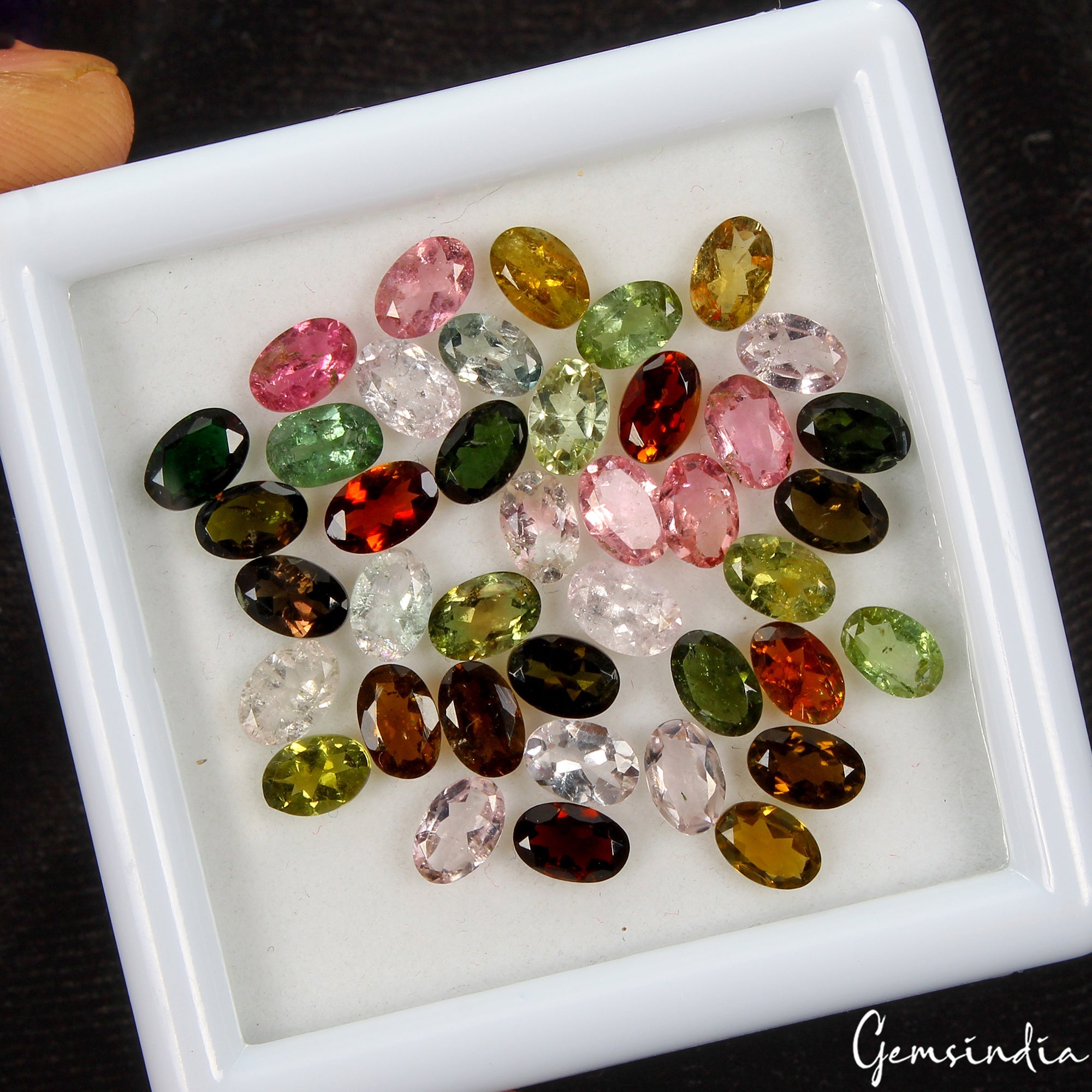 16.60 Ct/40 Pcs Natural Untreated Multi Color Tourmaline Oval Calibrated Gem Lot