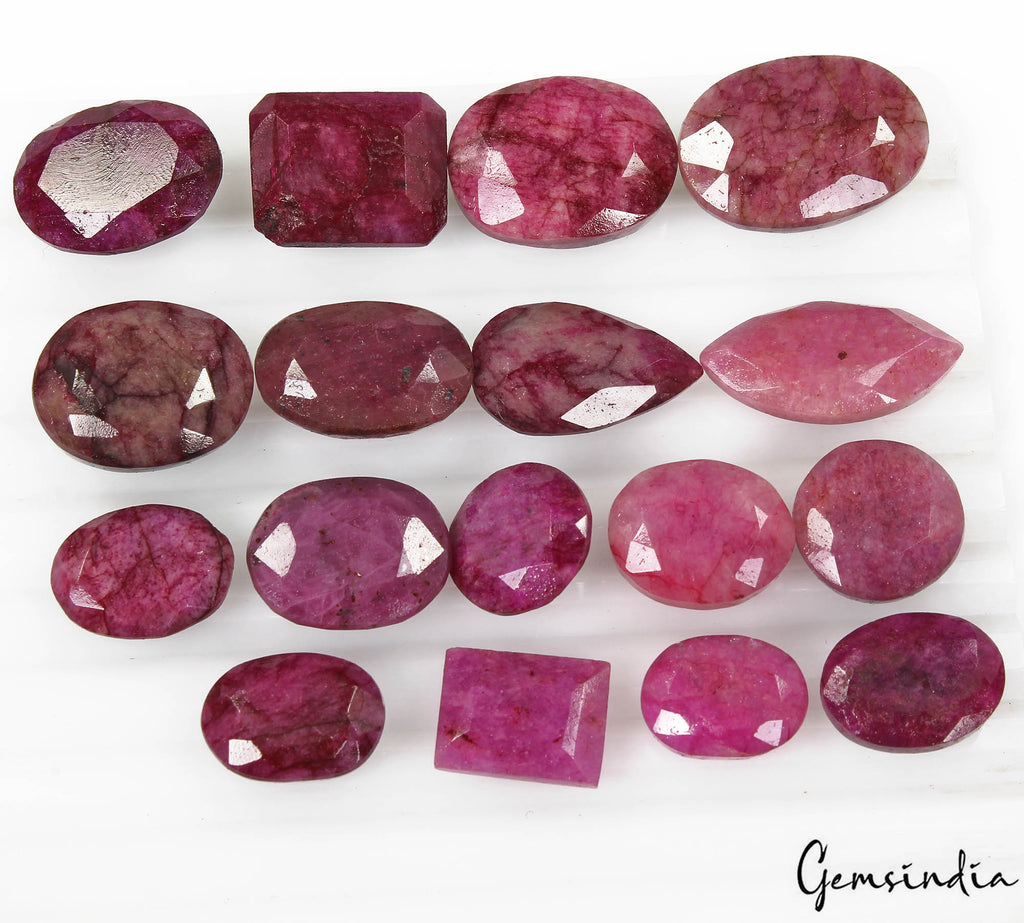220 Ct/17 Pcs Natural USA Red Beryl Bixbite Mix Faceted Loose Gems Wholesale Lot