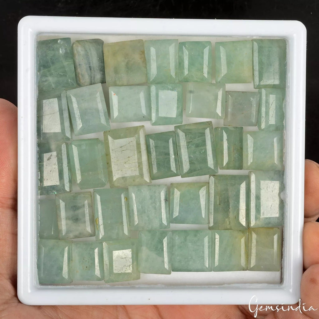 430 Ct/35 Pcs Natural Untreated Green Beryl Aquamarine Baguette Cut Loose Gems G